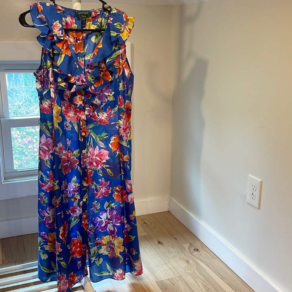 lauren ralph lauren silk floral dress, size 8